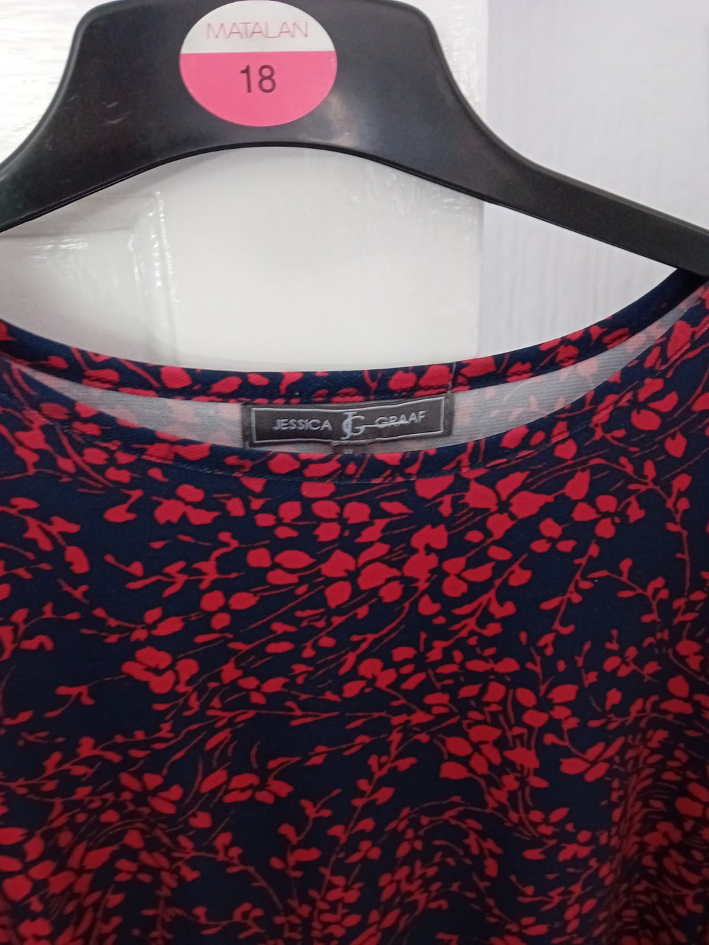 Ladies Jessica Graaf 3/4 Sleeve Red/ Navy Top Size XL Free Delivery