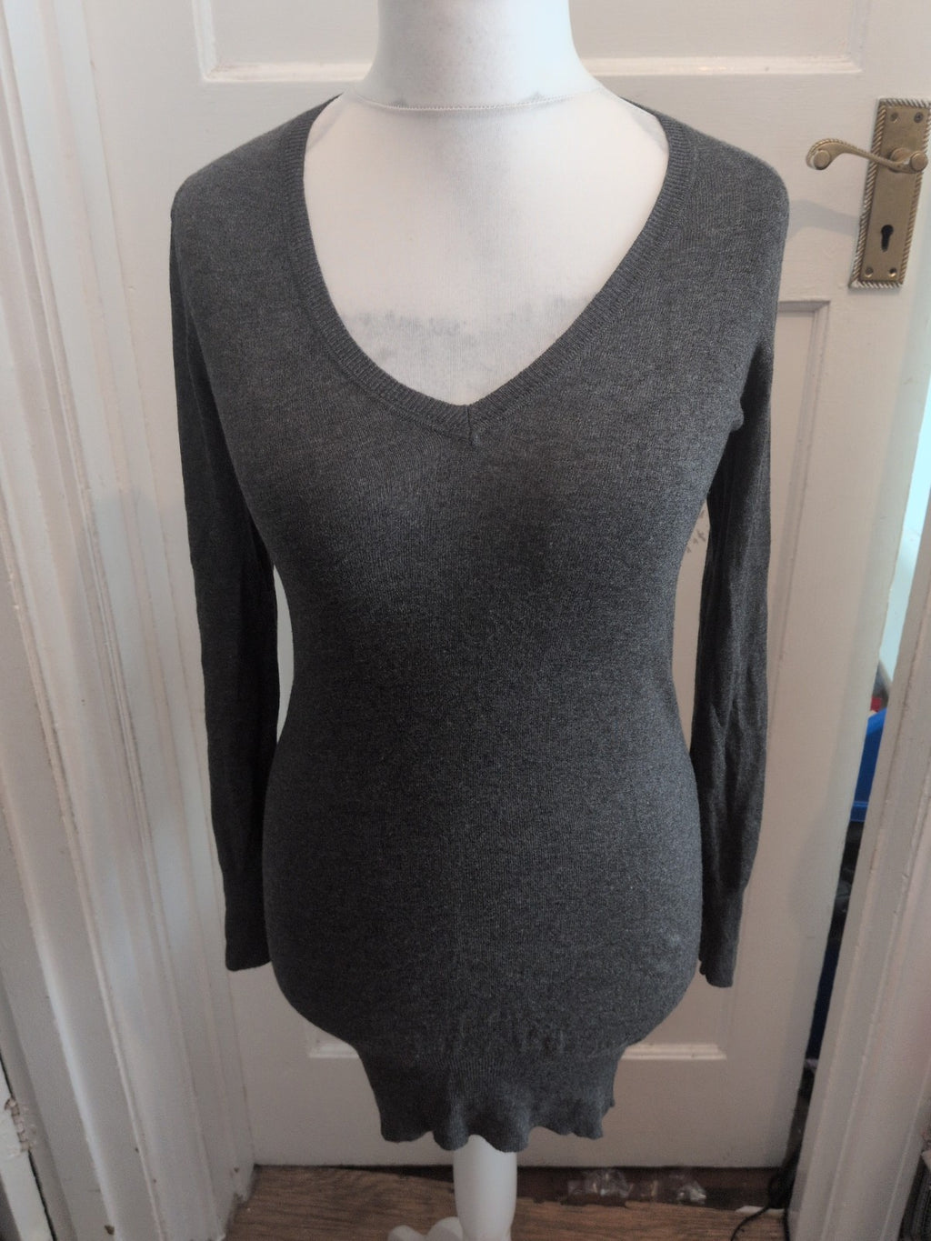 Primark 8 Grey V Neck Jumper Dress
