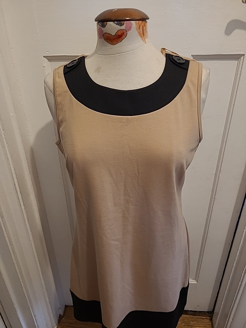 Brand New Ladies Papaya Size 14 Beige Sleeveless Dress