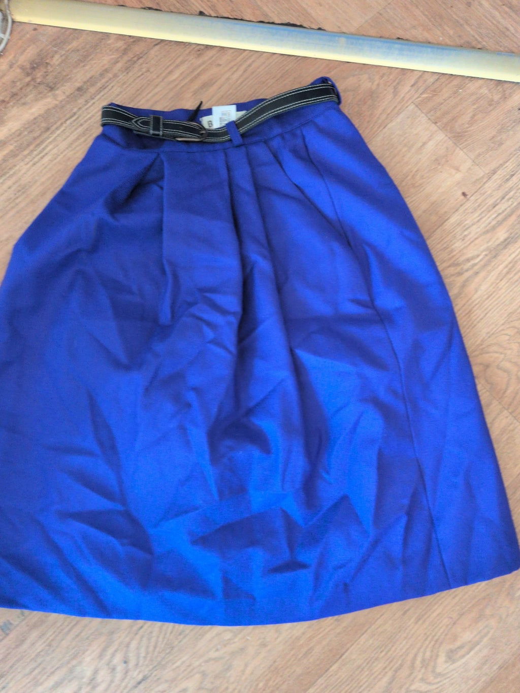 Bentalls Petite 8 Royal Blue 100% Wool Lined Skirt Midi