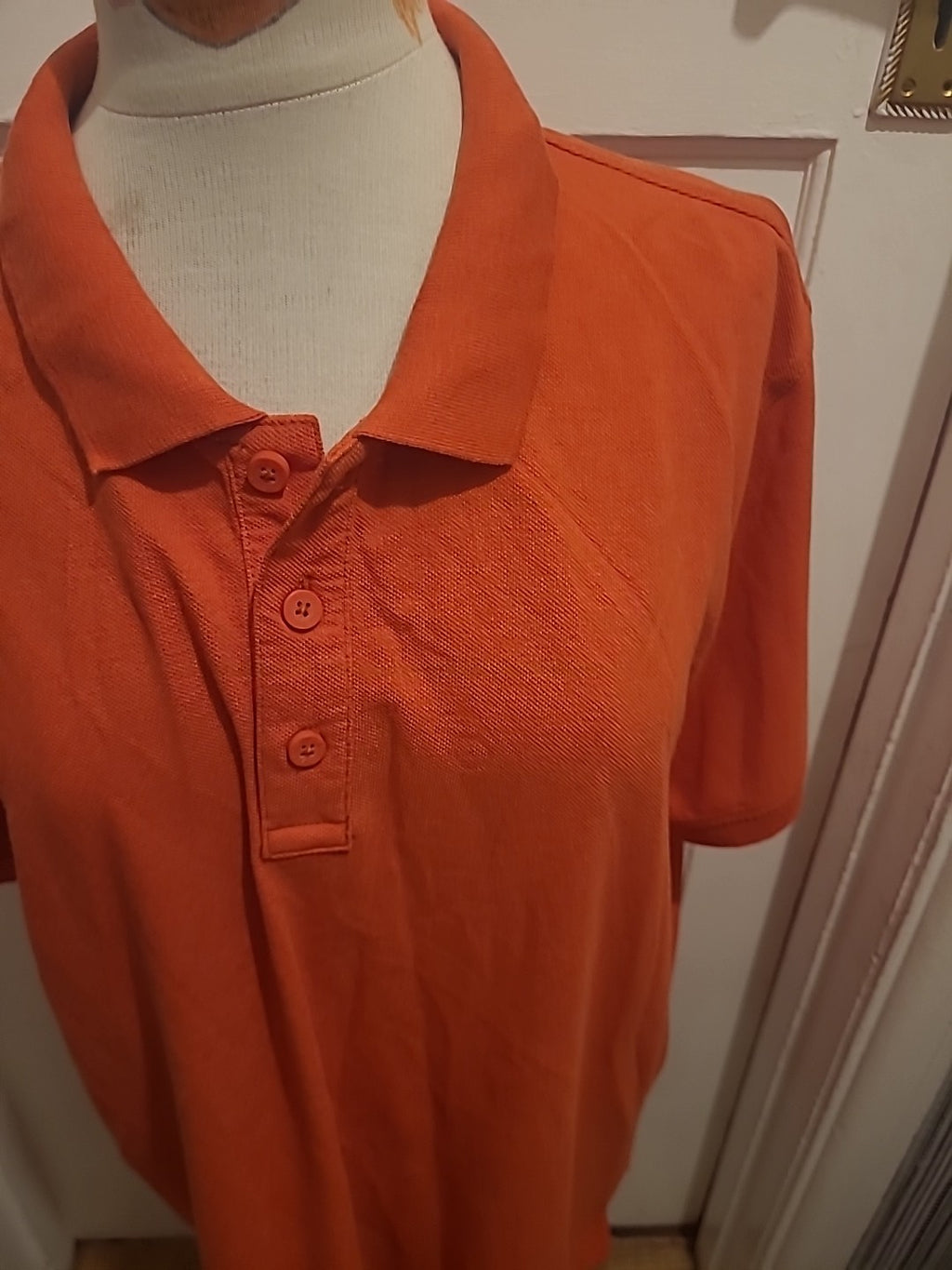 Mens Easy Size XL Orange Short Sleeved Polo