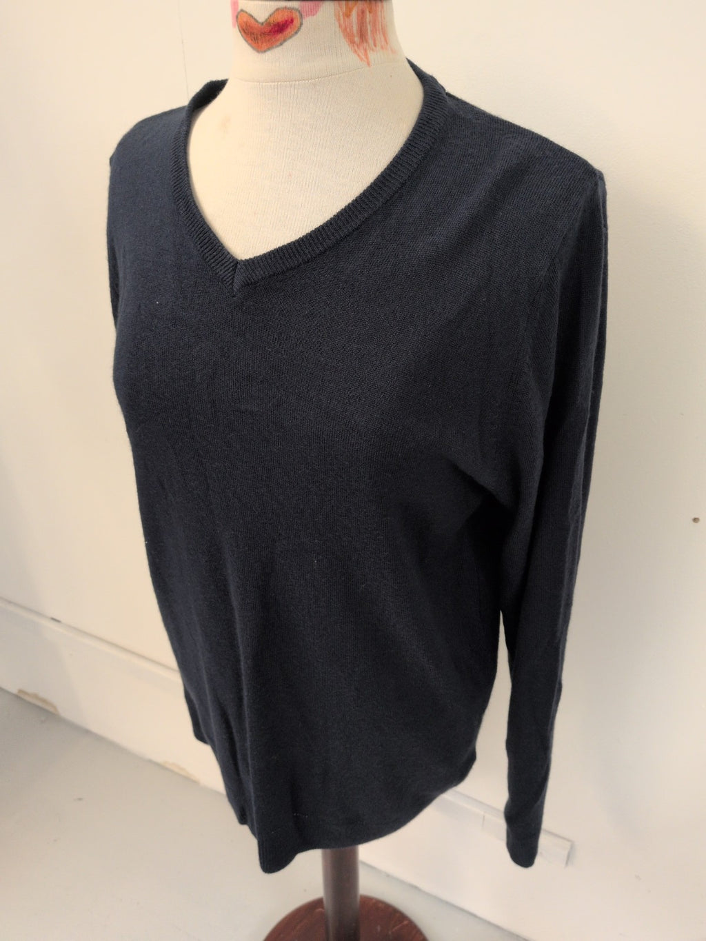 Marks And Spencer Medium Navy Cashmilon Pullover Jumper