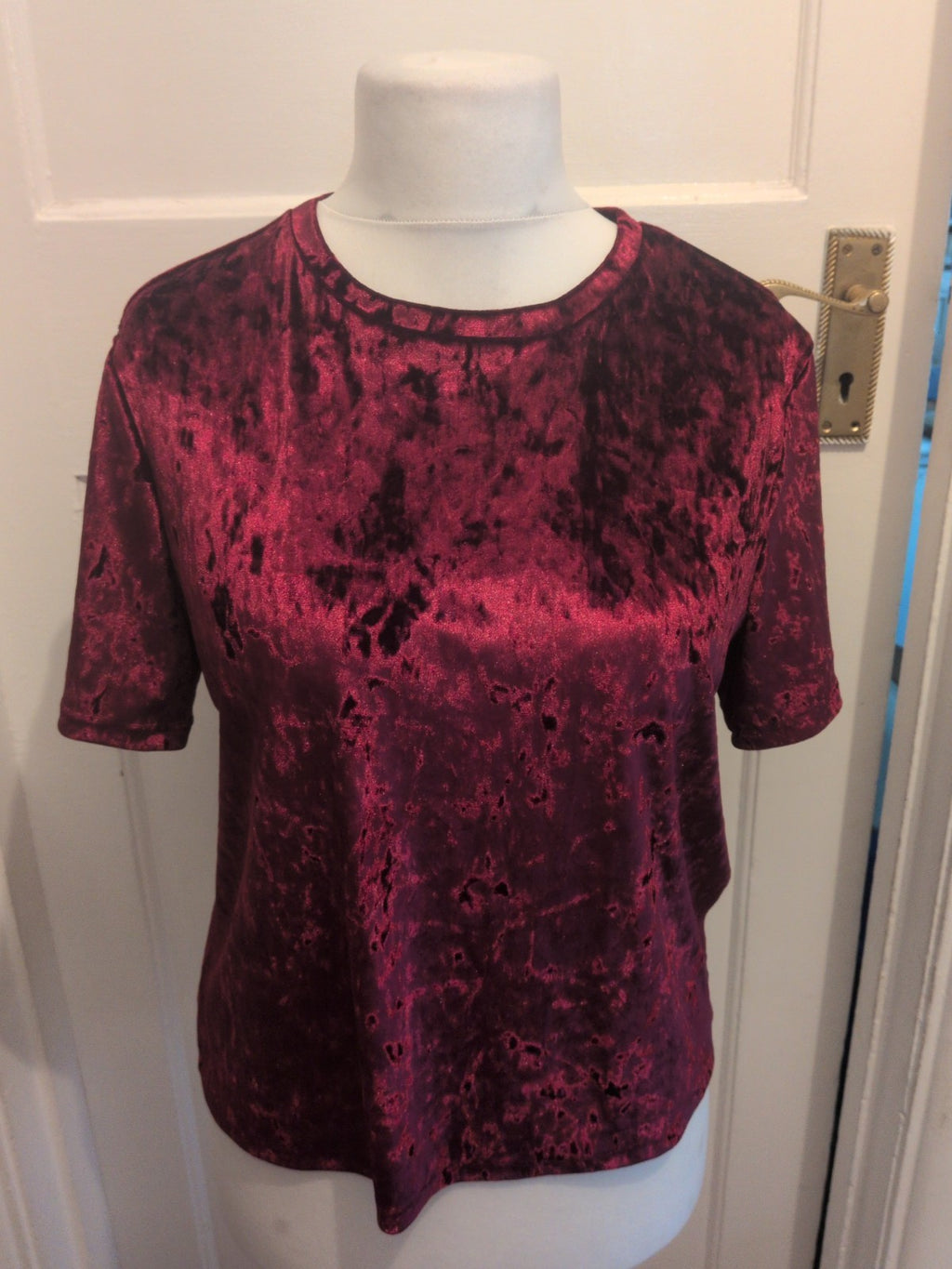 Primark 16 Burgundy Red Short Sleeved Blouse