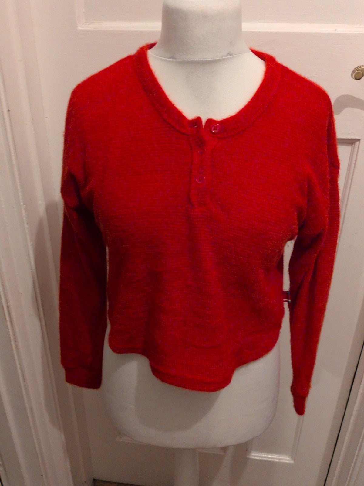 Primark Small Red Long Sleeve Fluffy Jumper