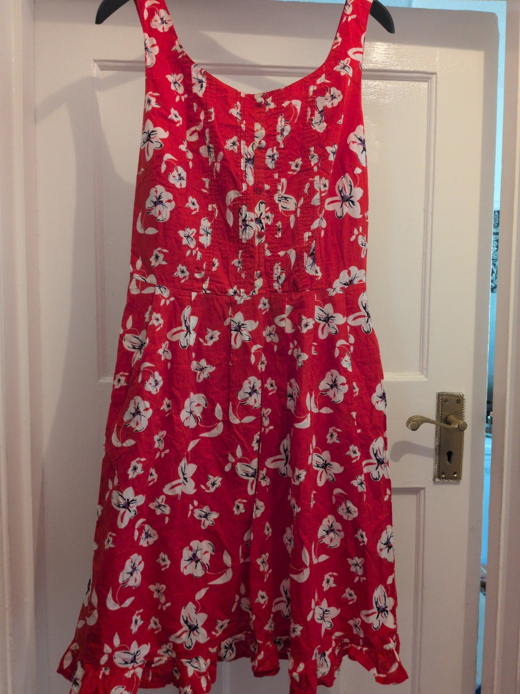 Tu 10 Red Floral Sleeveless Fit And Flare Dress