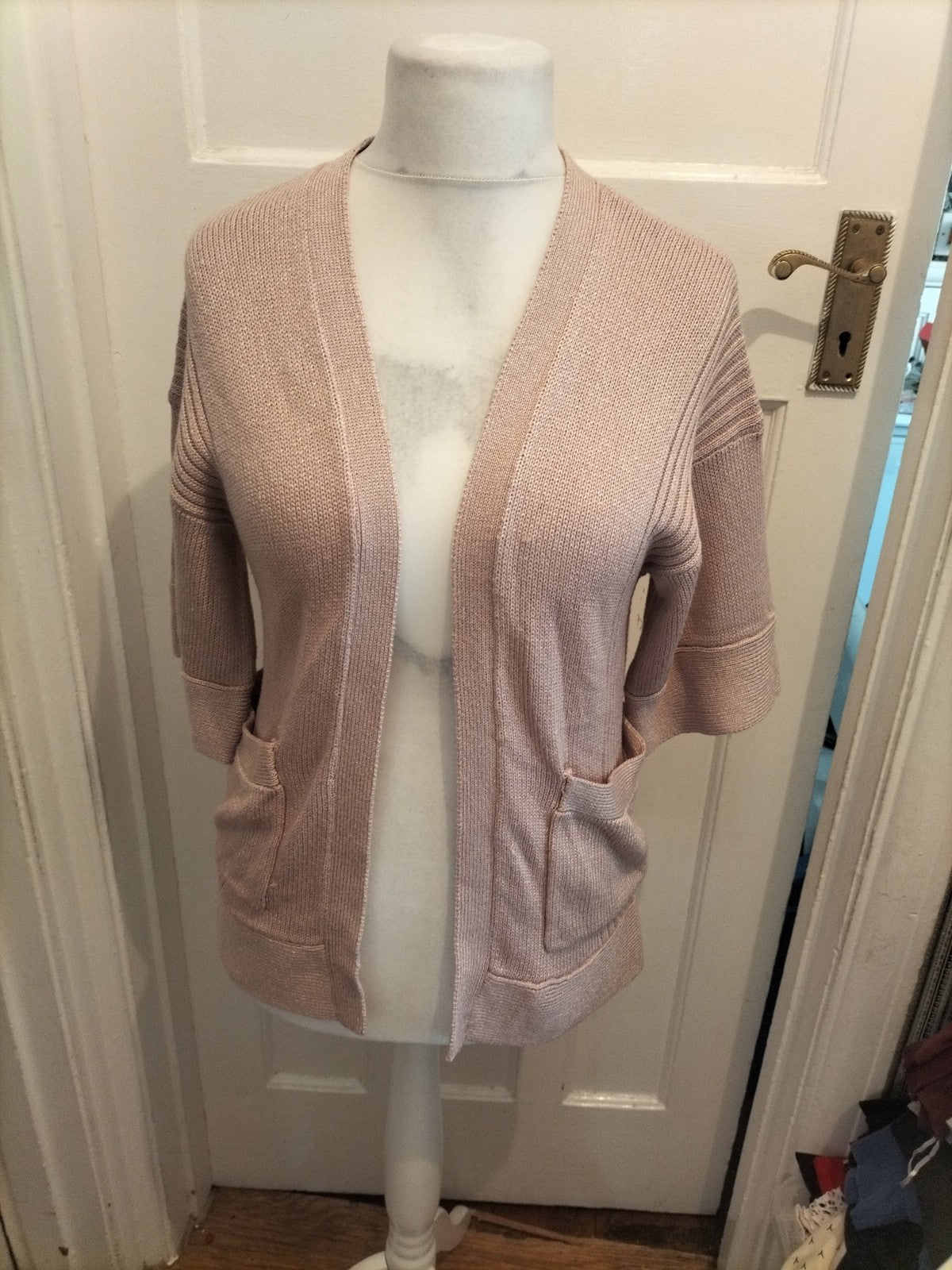 Peacocks 12 Blush Pink Short Sleeve Cardigan