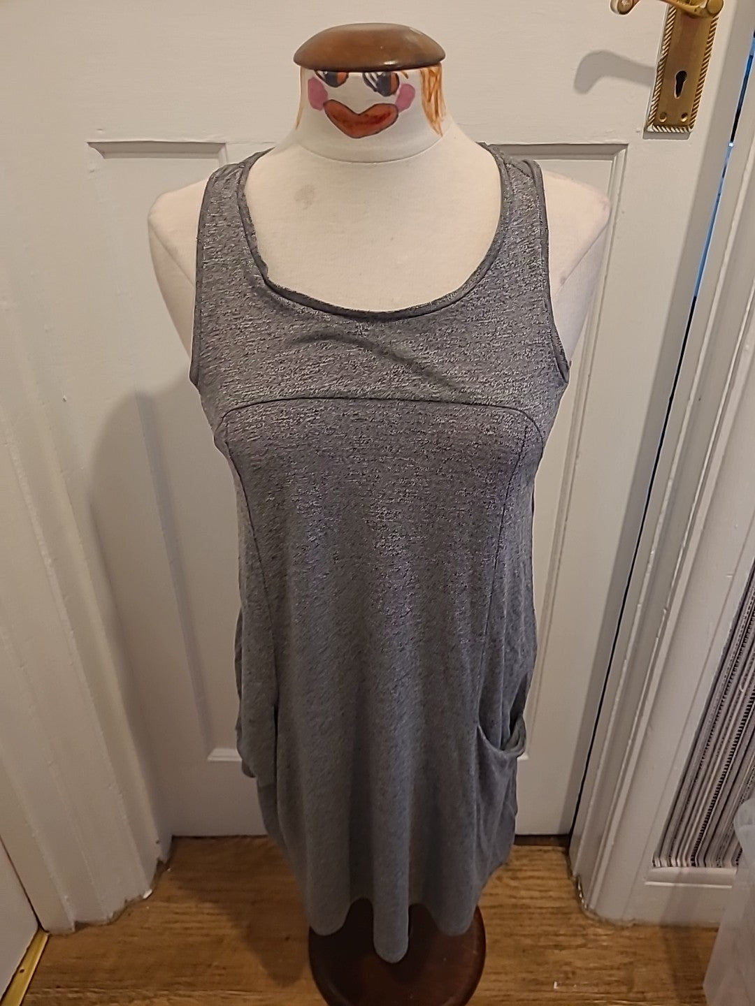 Ladies Next Size 10 Grey Sleeveless Scoop Neck Dress