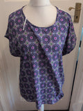 Intuition Large Purple Pattern Short Sleeve T-shirt
