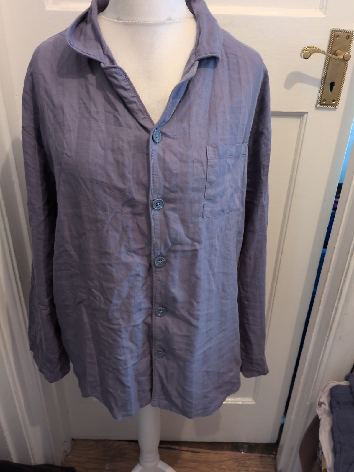 TU XL Blue Long Sleeve Buttoned Pyjama Top