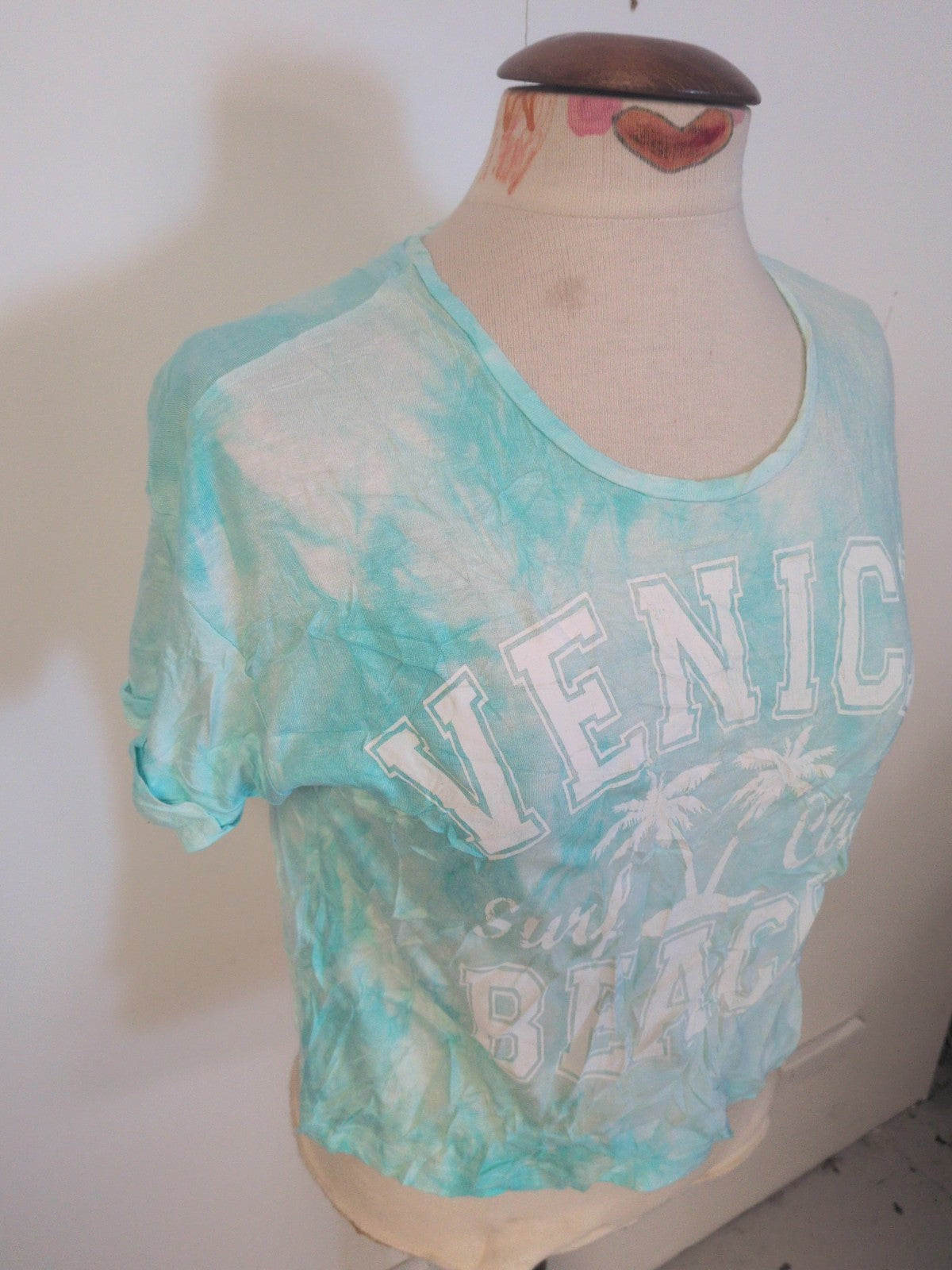 Girls New Look Age 14-15 Years Blue Venice Print T-shirt Short Sleeve