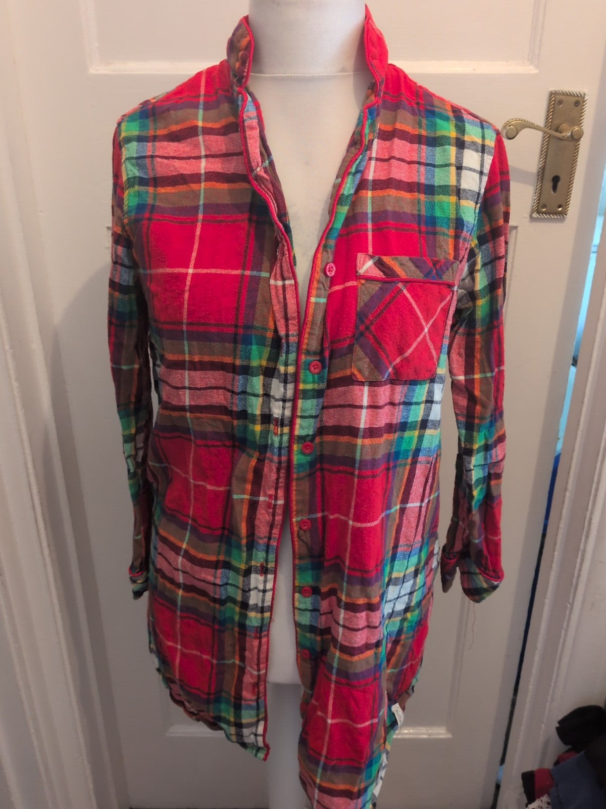 George 12-14 Multi Check Buttoned Shirt Blouse