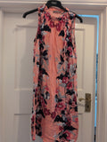 Oasis 10 Pink Floral Sleeveless Midi Dress