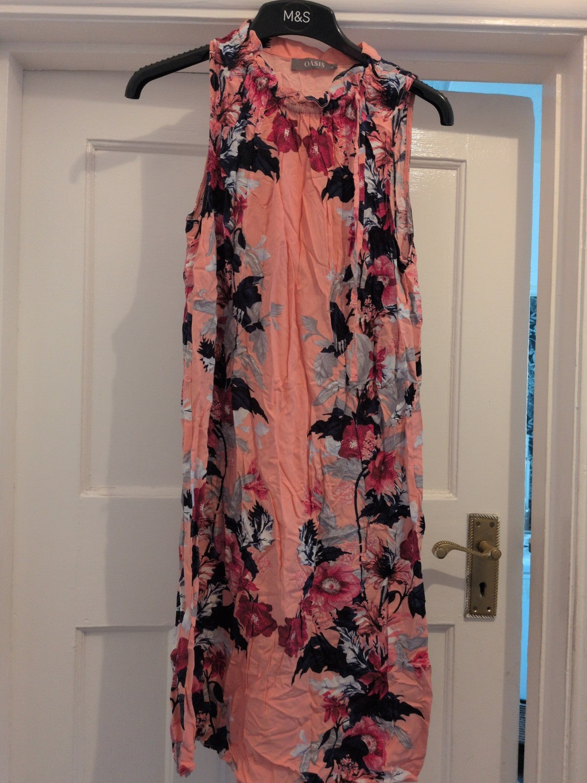Oasis 10 Pink Floral Sleeveless Midi Dress