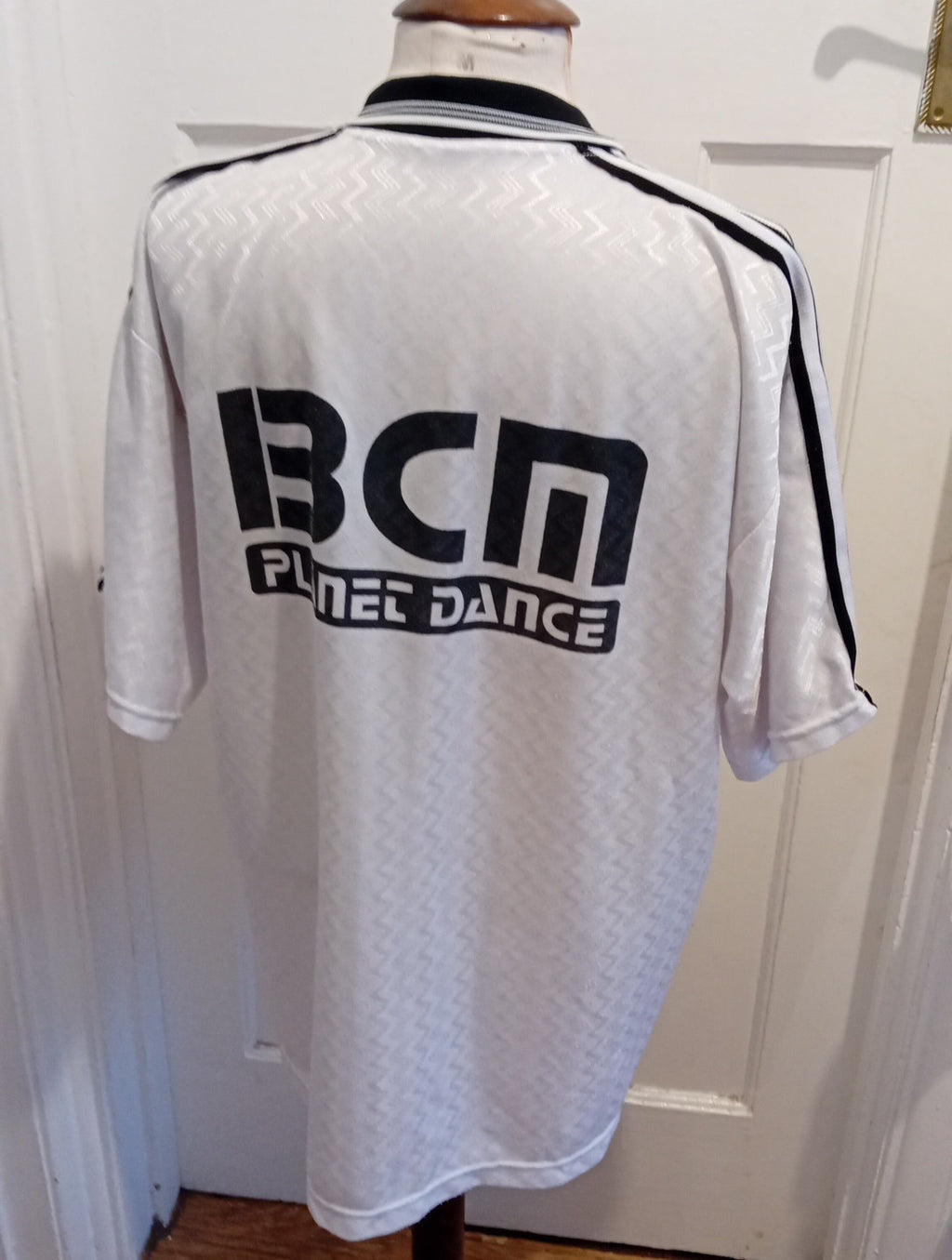 Mens BCM Size XL White Patterned Polo Shirt
