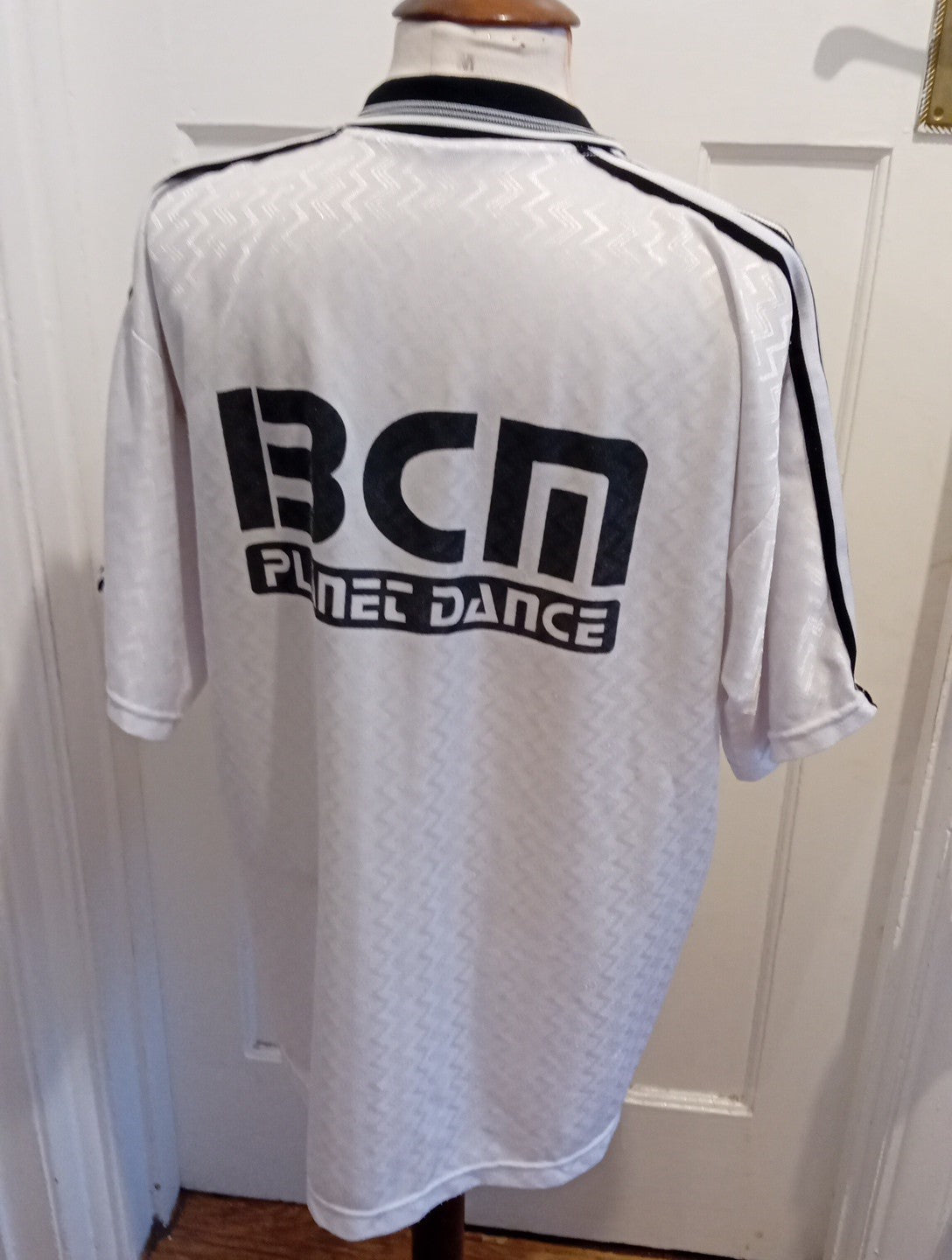 Mens BCM Size XL White Patterned Polo Shirt