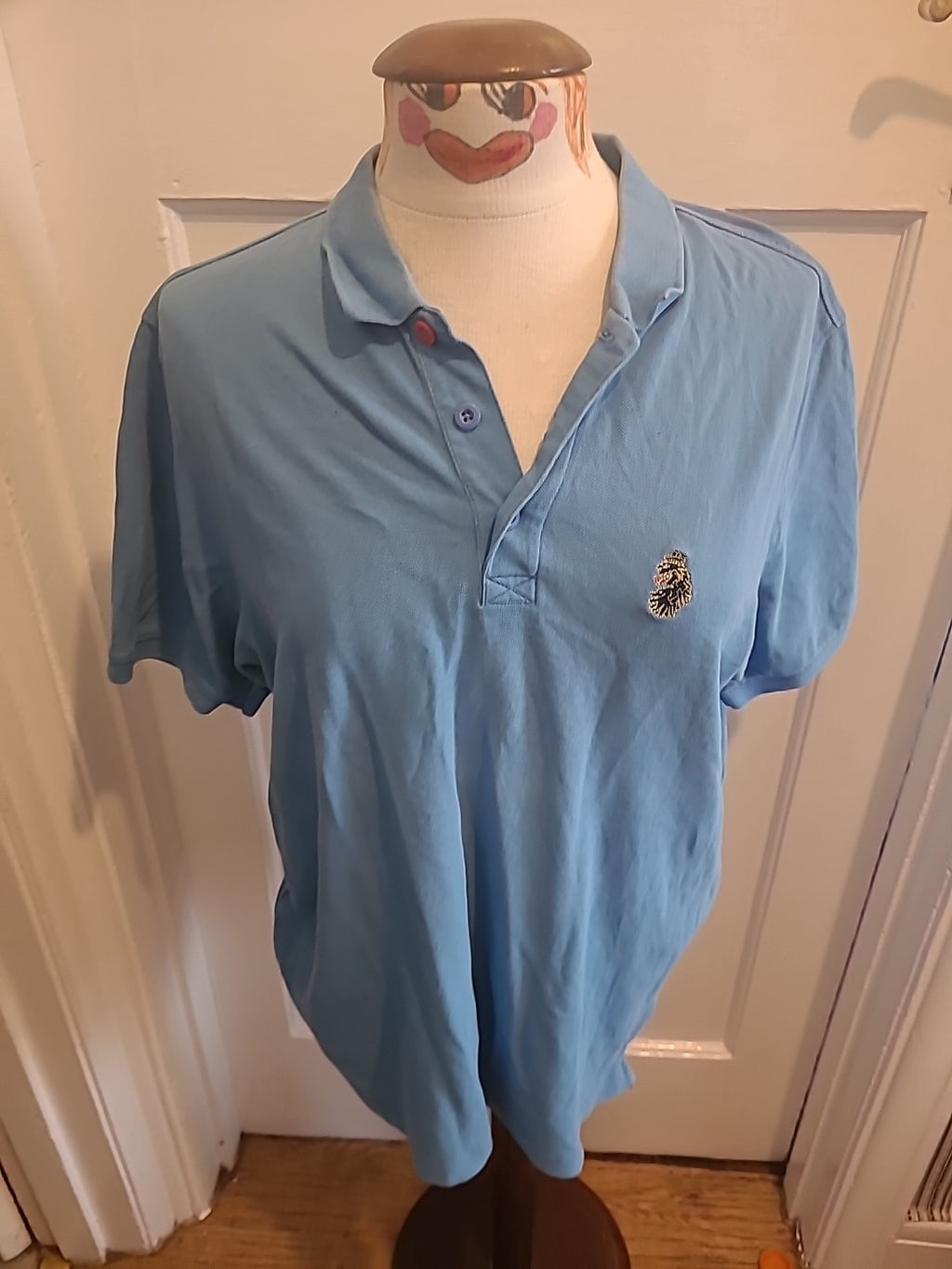 Mens Luke Sport Size Medium Blue Polo Shirt