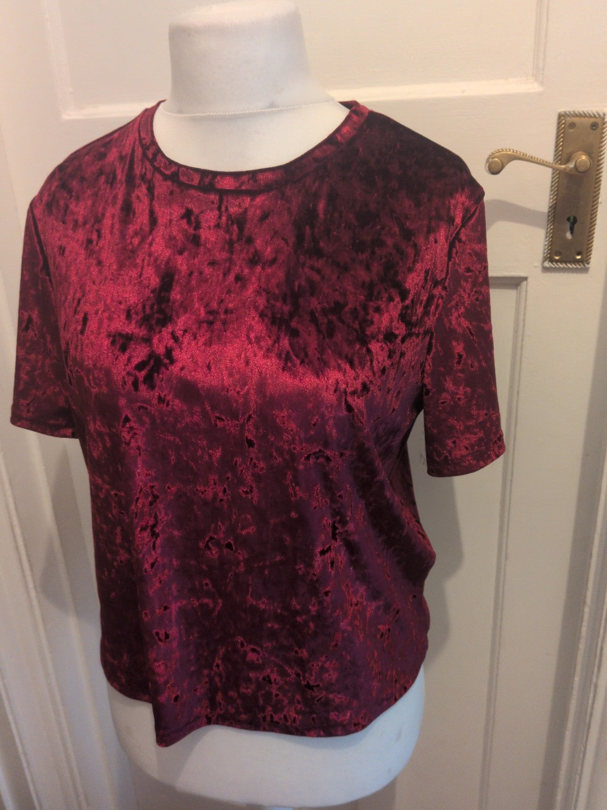 Primark 16 Burgundy Red Short Sleeved Blouse