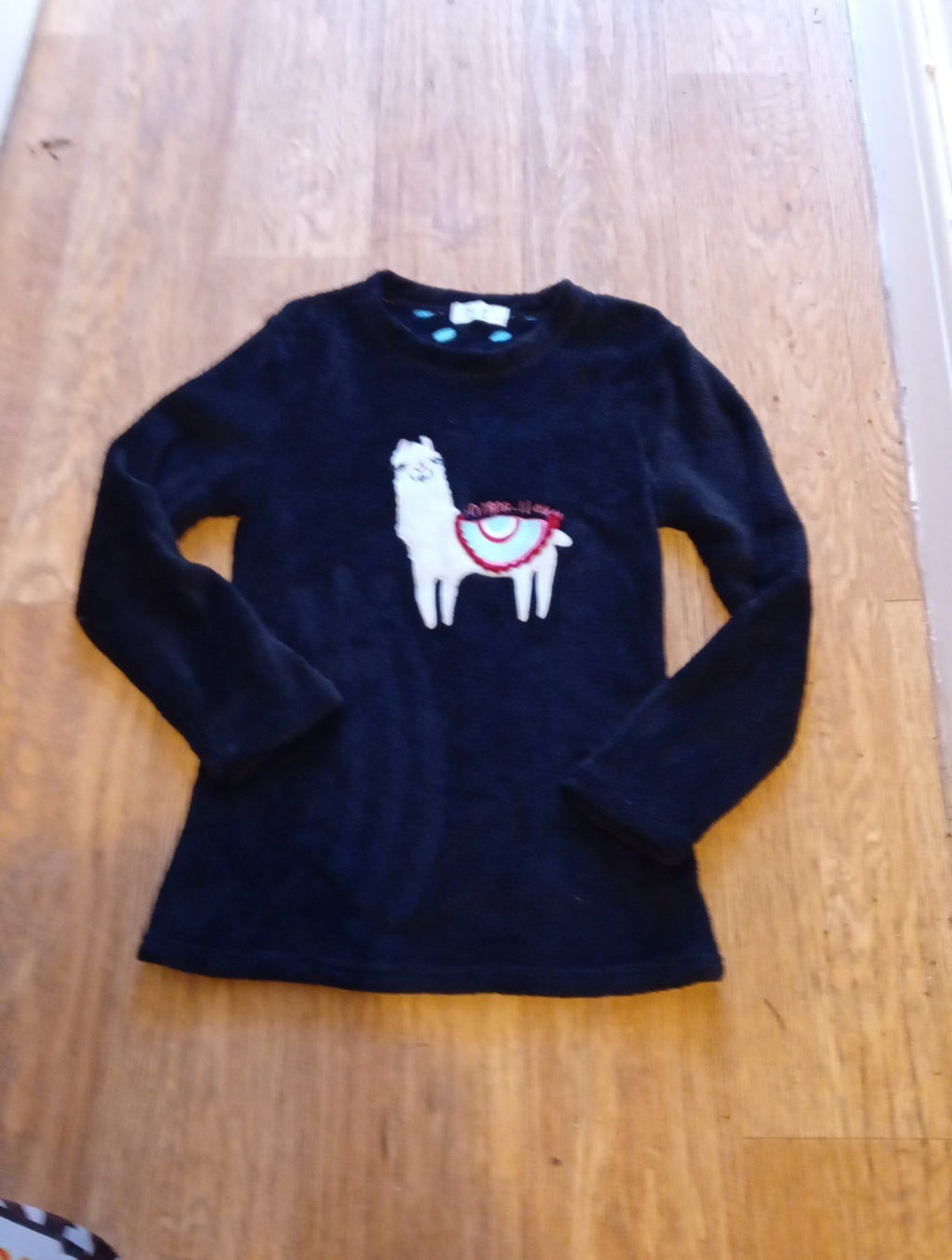 Ladies Love To Lounge Size 4 Black Llama Pyjama Jumper