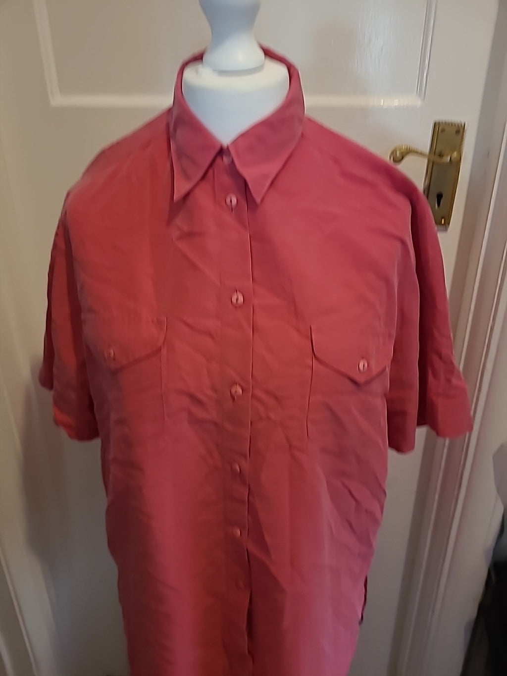 Ladies Yessica Size 16 Pink Buttoned Short Sleeved Blouse