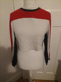 Ladies Shein Size Large Red/Black/White Crop Top