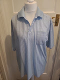Mens Tootal Size Xxl Pale Blue Textured Short Sleeved Polo
