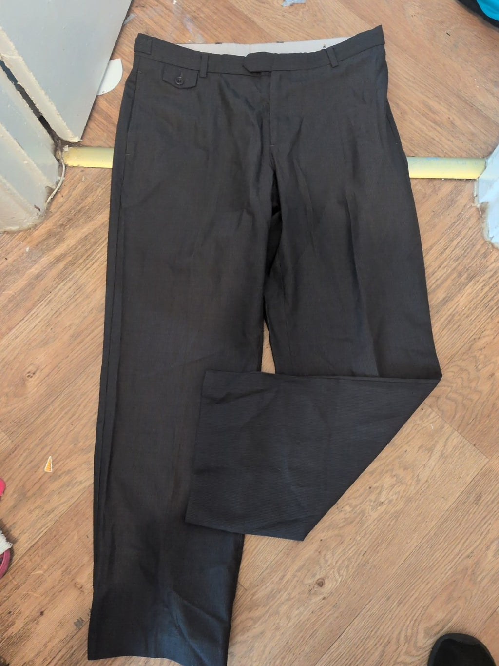 Next 36R Charcoal Pinstripe Low Rise Trousers