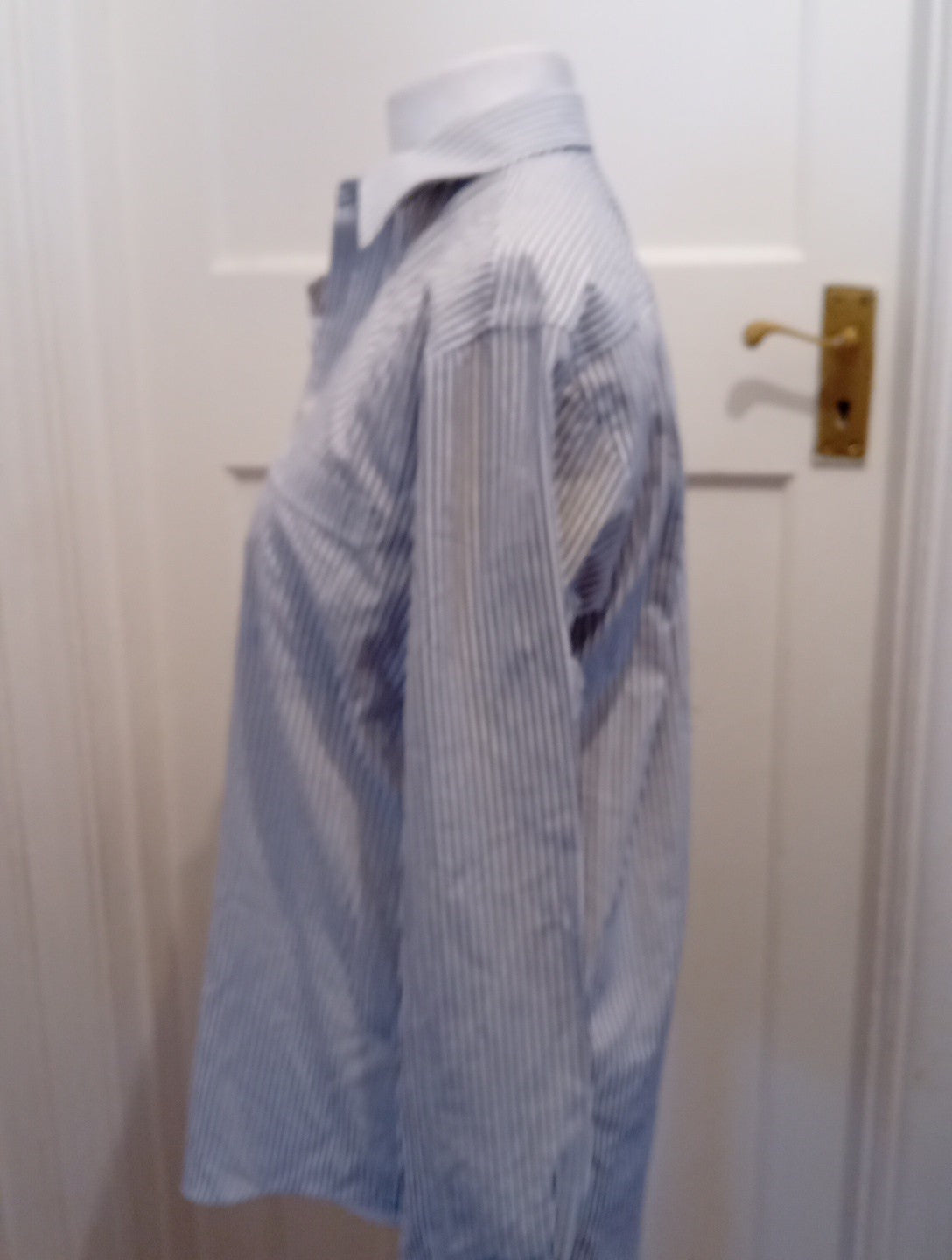 Mens Pierre Balmain Size 15.5 Navy And White Long Sleeved Shirt