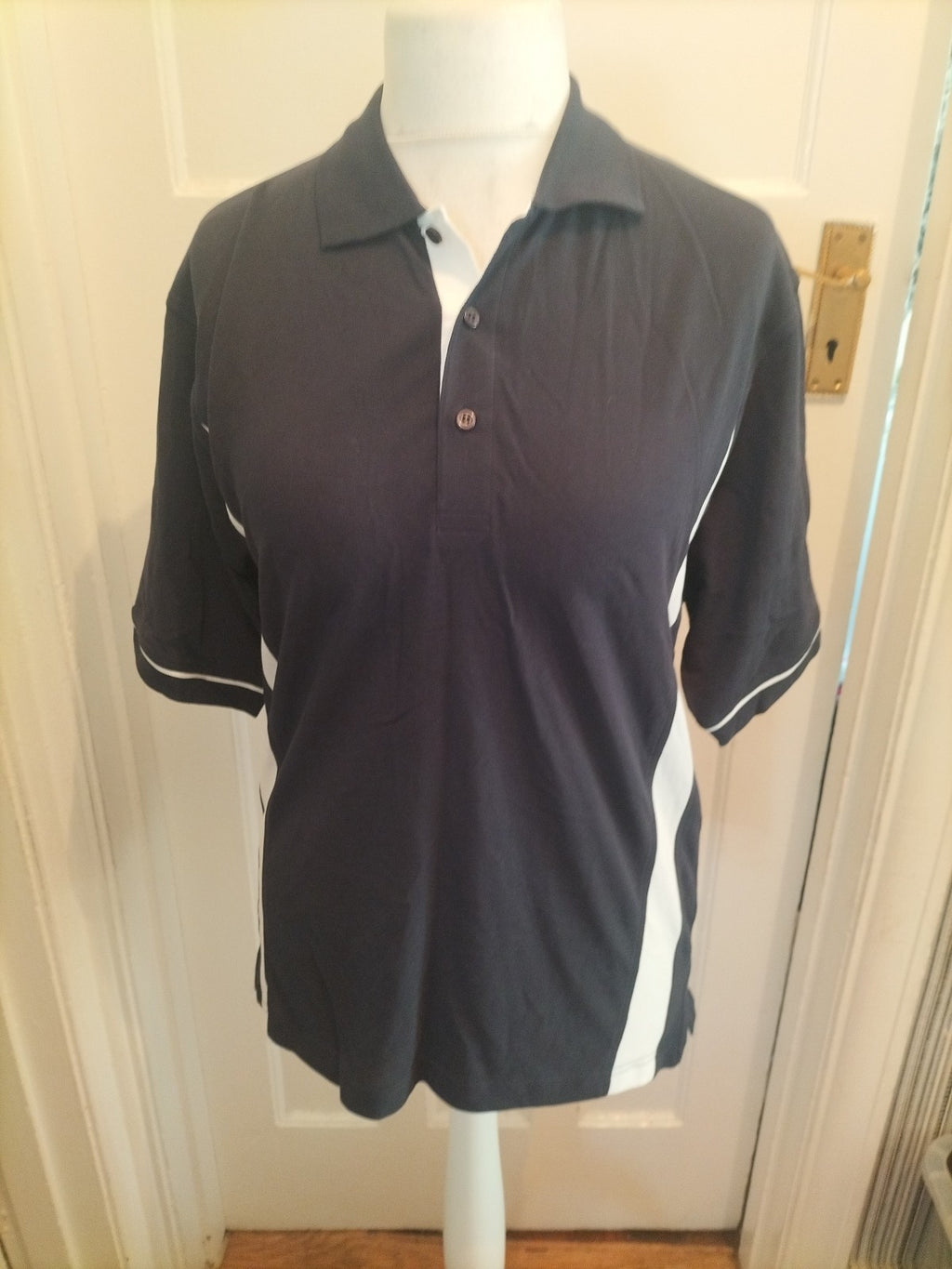 Mens Kustom Kit Size Small Mavy With White Trim Short Sleeved Polo