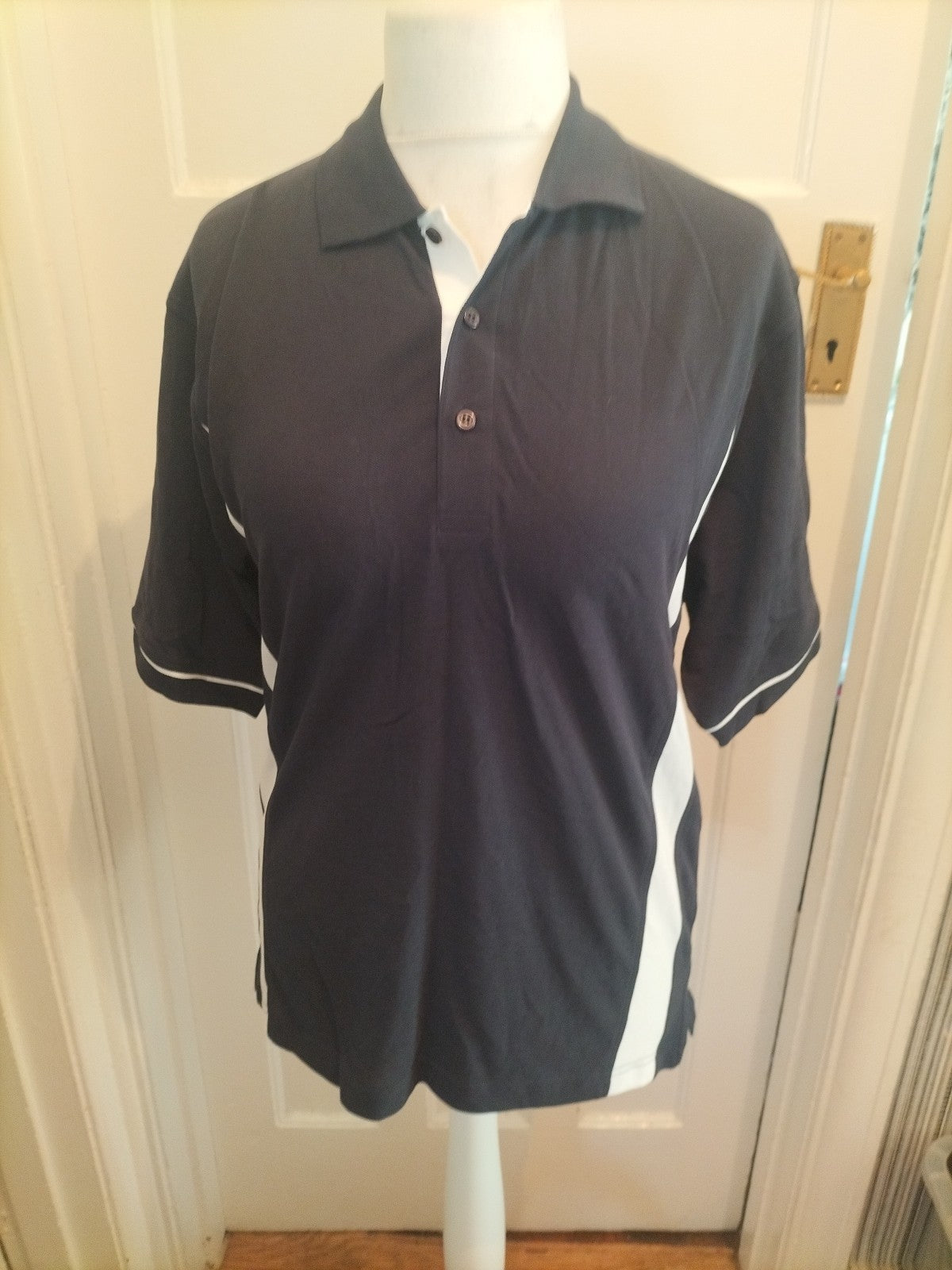 Mens Kustom Kit Size Small Mavy With White Trim Short Sleeved Polo