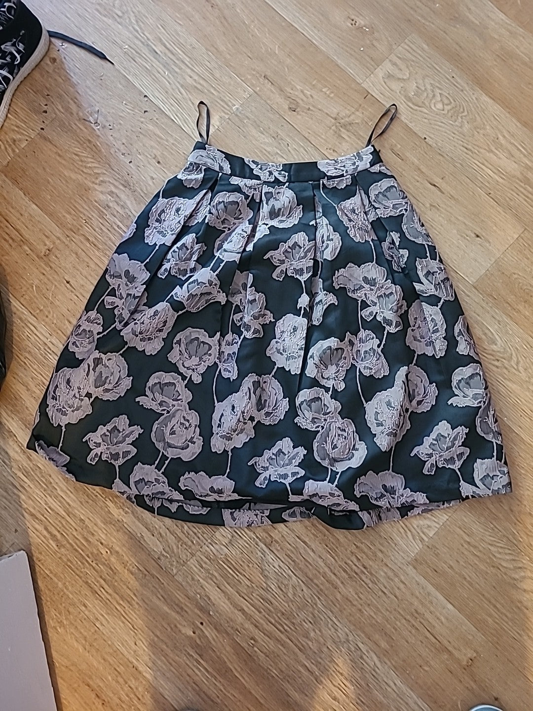 Ladies John Rocha Size 8 Beige Grey Floral Floral Lined Skirt
