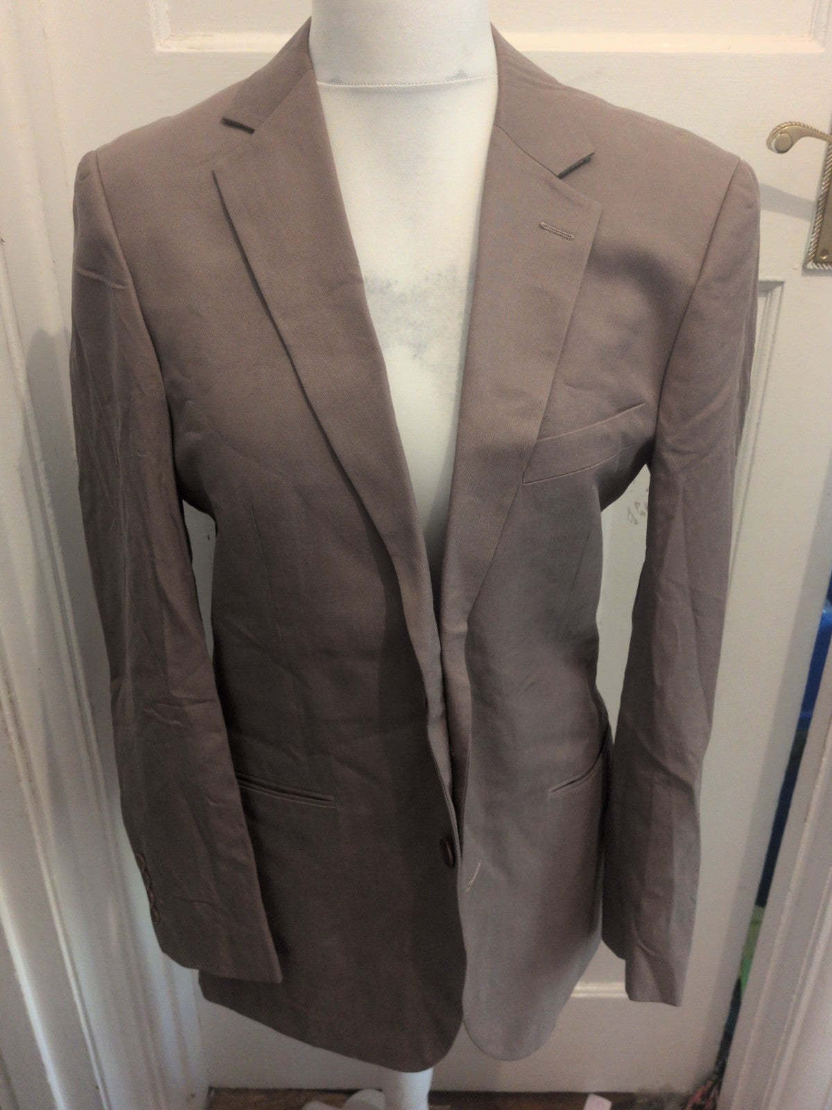 Ultimo 38R Beige Brown Lined Suit Jacket