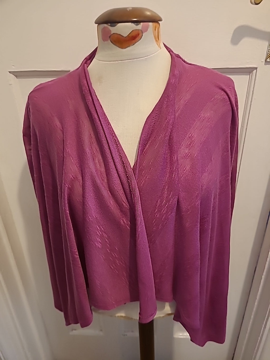 Ladies Tu Size 12 Purple Cardigan Waterfall Long Sleeved
