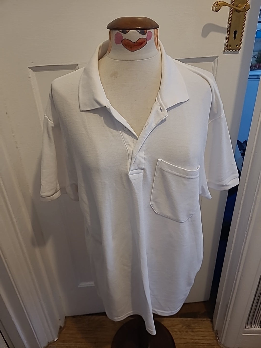 Mens Fruit Of The Loom Size Xl White Polo
