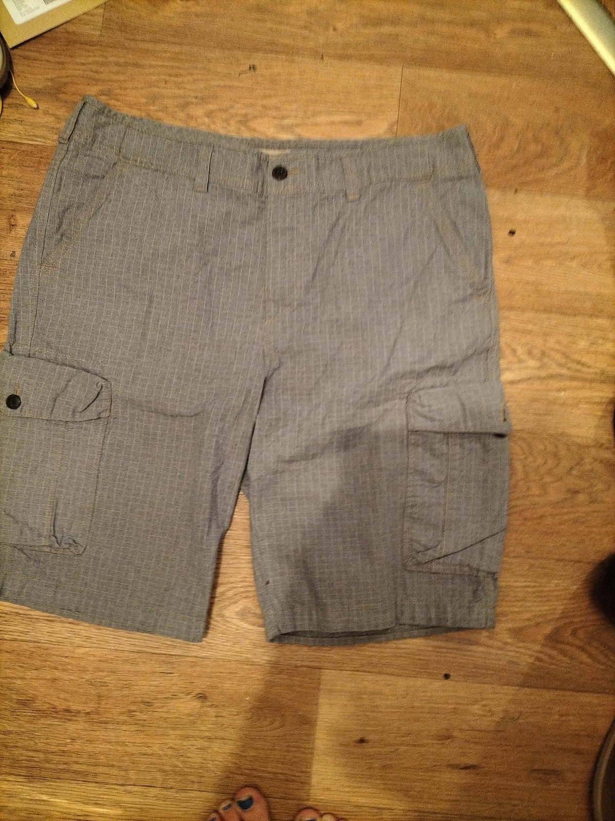 Mens North Coast Size 36" Light Blue/Grey Patterned Shorts