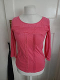 Ladies White Stuff Size 8 Pink Long Sleeve Blouse