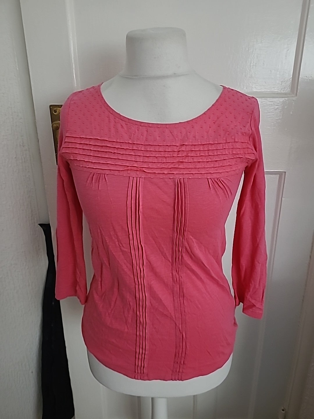 Ladies White Stuff Size 8 Pink Long Sleeve Blouse