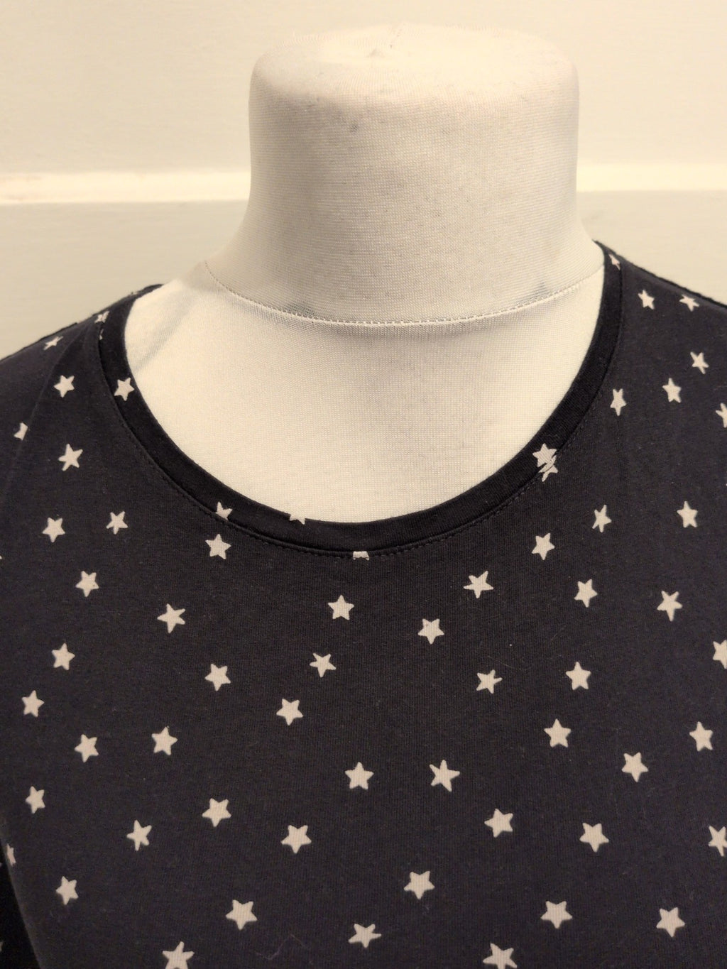 M&S Collection 12 Black And White Star Long Sleeve Pyjama Top