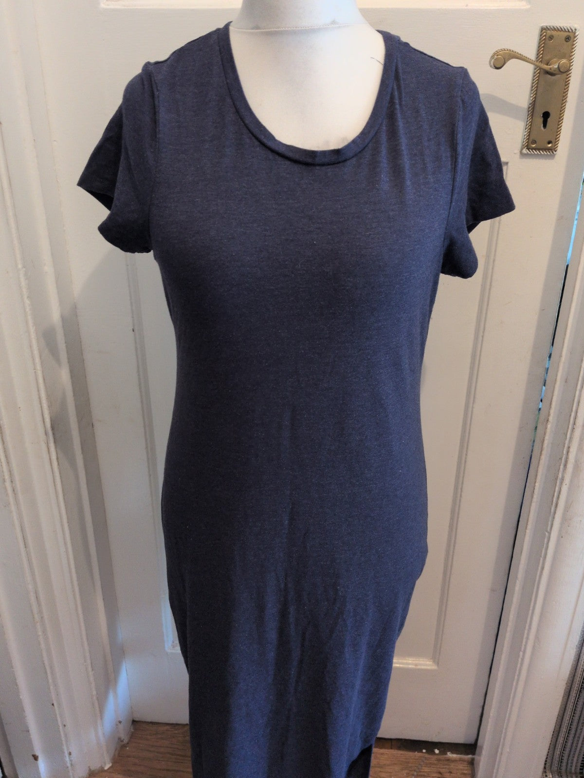 Ladies Primark 18 Navy Short Sleeve Long Length Dress