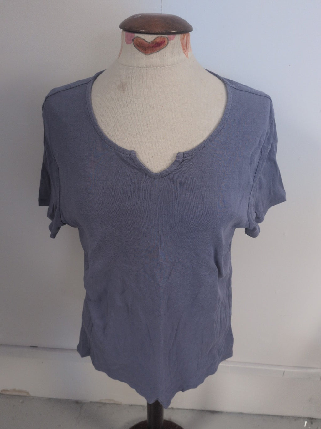 Bonmarche 16 Blue V Neck Short Sleeve T-shirt