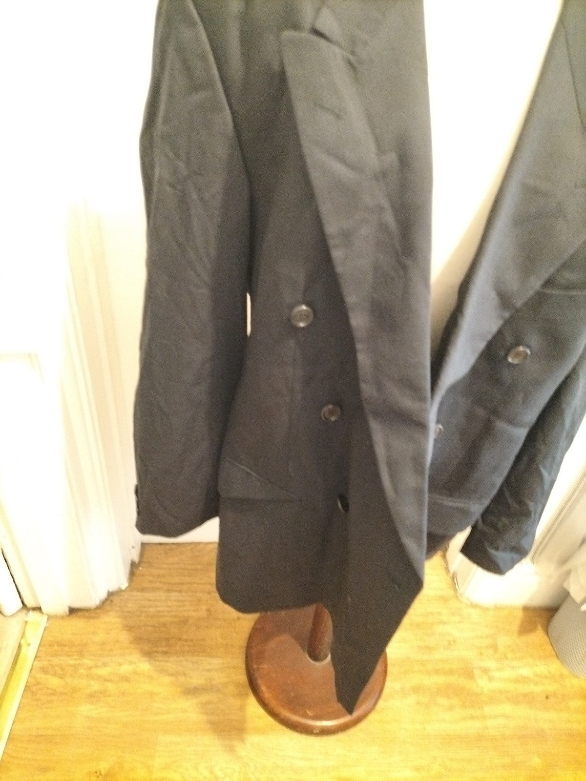 Mens Marks And Spencer Size 44" Wool Navy Padded Lined Blazer