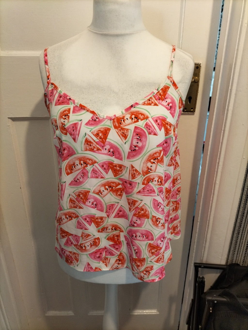 Ladies Primark Size 12 Pink Watermelon Sleeveless Cami Top