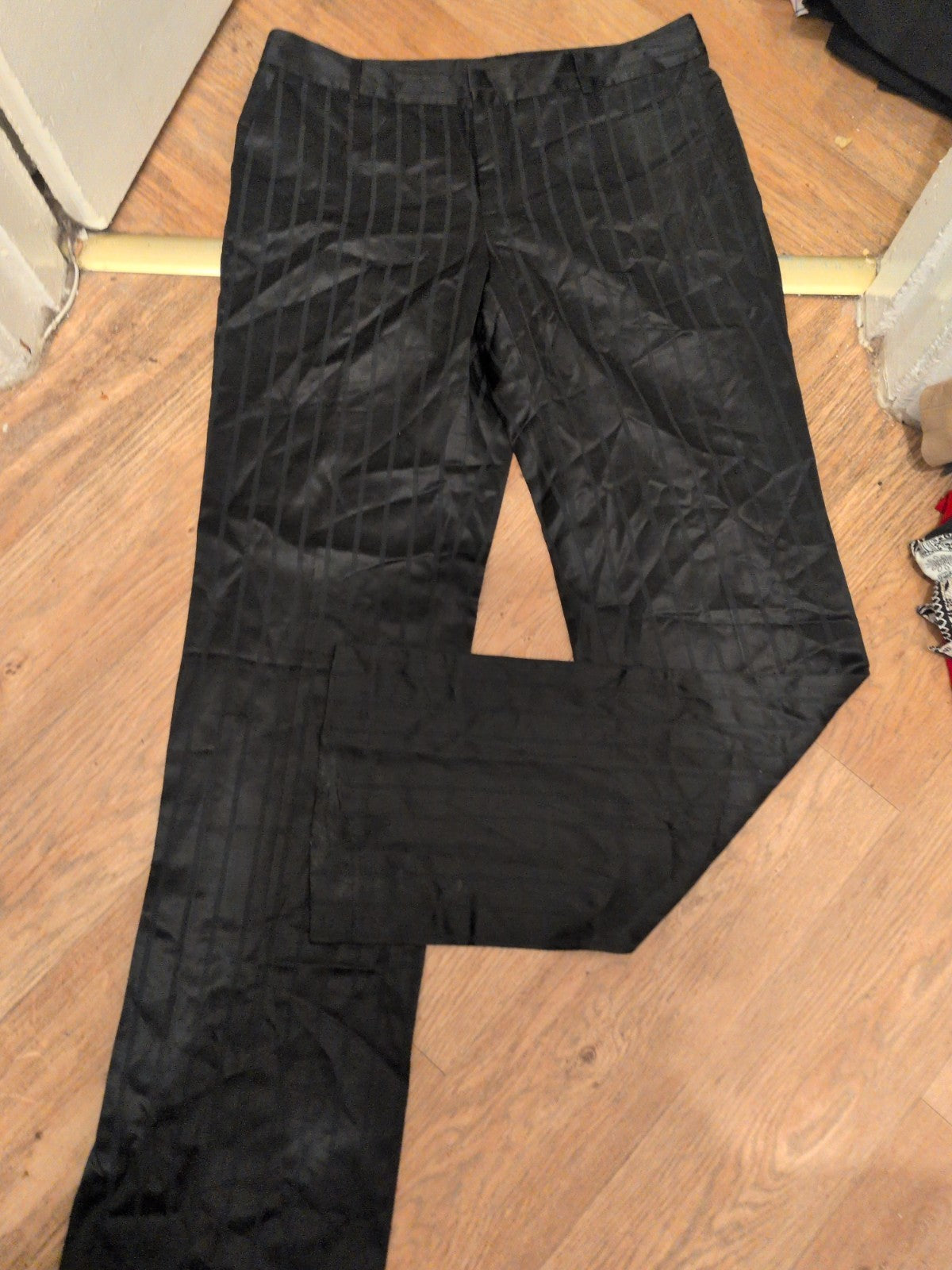 Zara 16 Black Patterned Long Leg Straight trousers