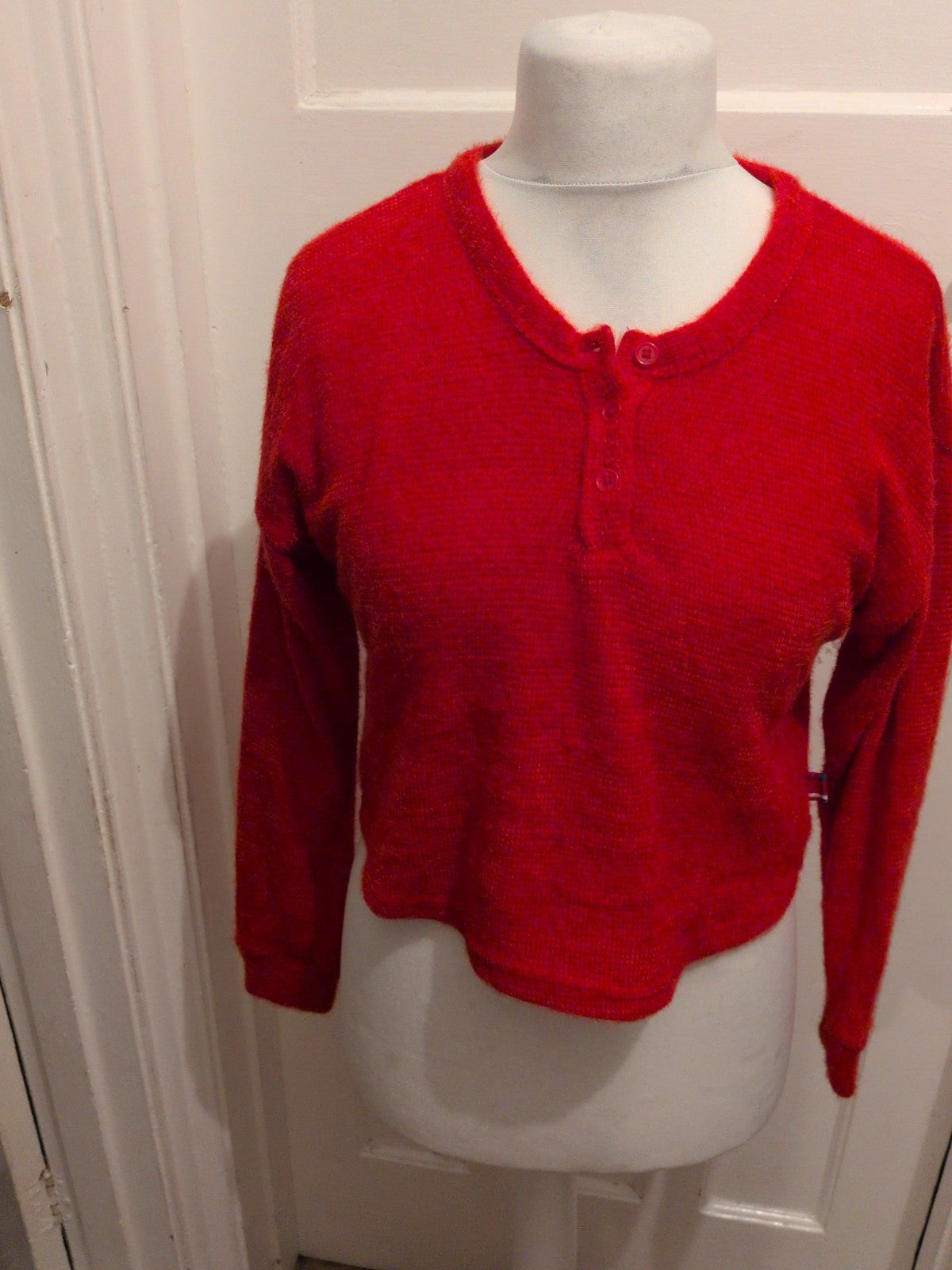 Primark Small Red Long Sleeve Fluffy Jumper