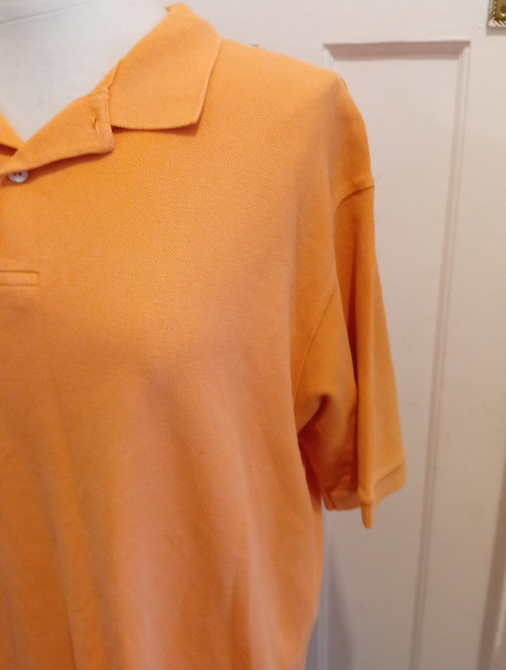 Mens St Michael Size Large Orange Short Sleeved Polo
