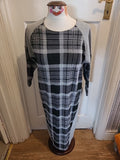Ladies Asos Size 10 Grey Check Mid Sleeved Dress