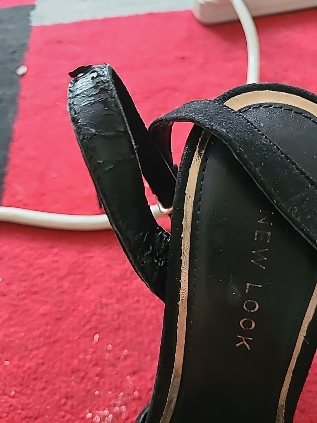 Ladies New Look Size 3 Black Open Toe Heels