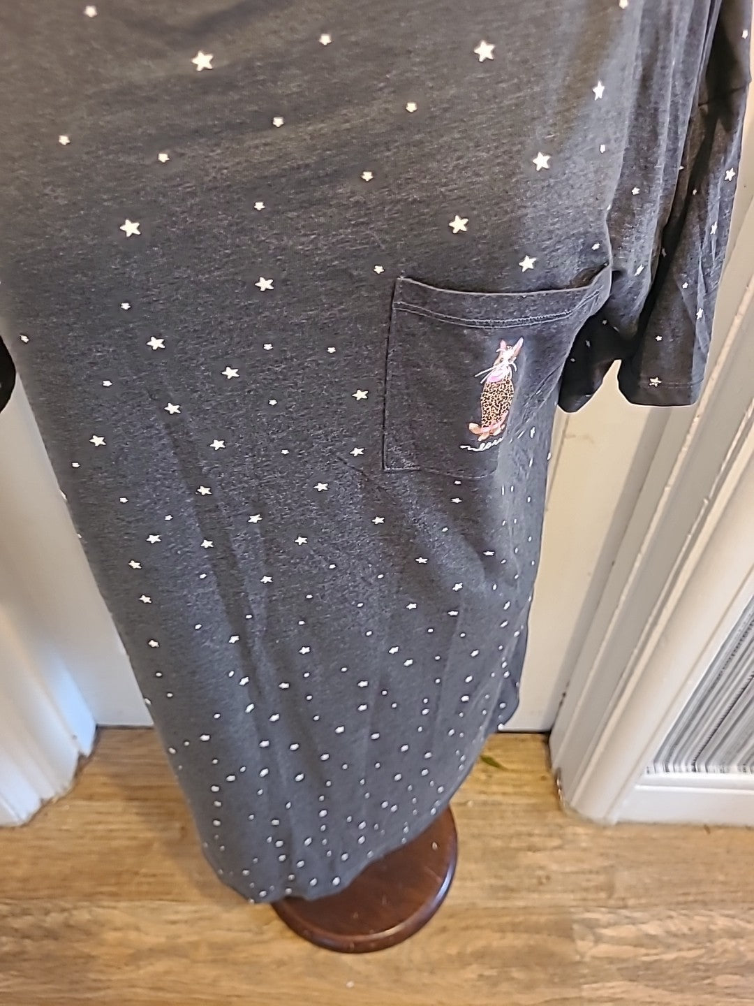 Ladies Day Dreams Size 12 Grey Stat Design Short Sleeved Nightwear