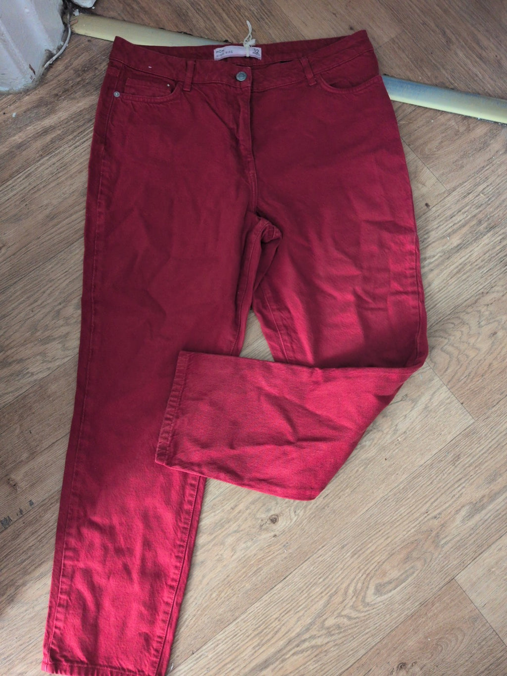 Next 12R Mom High Rise Red Jeans