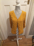 Ladies Primark Size 10 Mustard Long Sleeved Blouse
