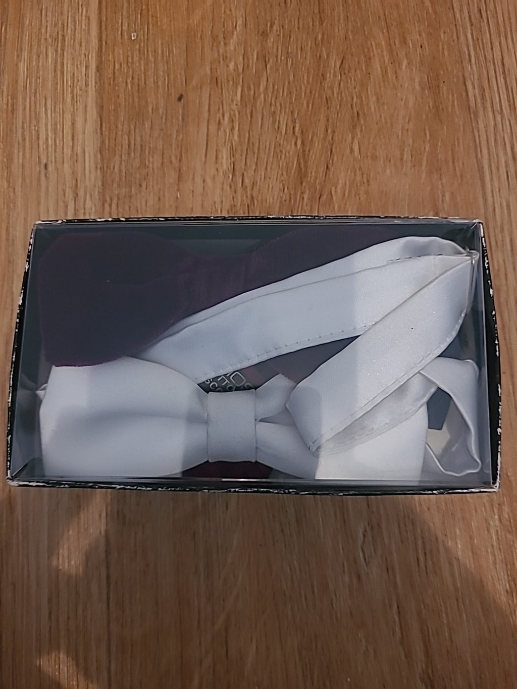 Mens Set Of 3 Bow Ties (Purple,Black,White)